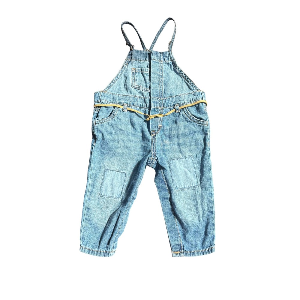 Baby B'gosh Denim Overalls‎ 9M Jean Distressed Patch Pocket Light Wash